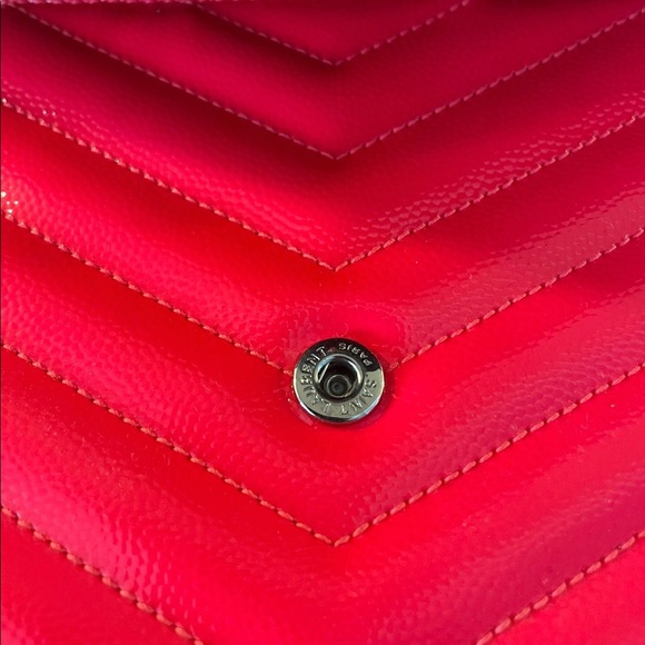 Matelasse Chevron Monogram Chain Wallet Neon Pink - Picture 10 of 14